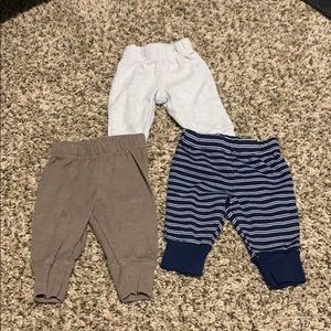 Blue, brown and grey pants
